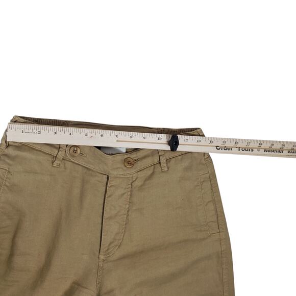 Wrap London Womens Linen Cotton Blend Wide Leg Trousers Pants Size 6 Sand 29" In - Picture 13 of 15